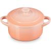 Le Creuset Stoneware Mini Round Cocotte, 8 oz., Caribbean(Peche)
