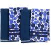 SUR LA Table Kitchen Essentials Lemon Zest Citrus Fruit Kitchen Towel 4-Pack Set, Absorbent 100% Cotton, Yellow/Blue/Ivory, 16″x28″(Blue/White)