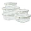 Sur La Table 10-Piece Food Storage Container Set – Leakproof Containers with Snap-Lock Lids & Silicone Gaskets, Dry-Erase Marker, Heat to 400°F for Meal Prep & Leftovers