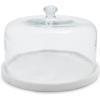Sur La Table 11.5″ Glass Cloche with White Marble Base – Elegant Cake, Pie & Hors d’Oeuvres Server, Doubles as Party Serving Board