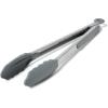 Sur La Table 12″ Silicone-Tipped Tongs – Stainless Steel Kitchen Tongs with Nonstick, Heat-Resistant Tips – Locking Handle for Compact Storage, Black(Gray)