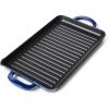 Sur La Table 15″ x 9″ Enameled Cast Iron Grill Pan – Rectangular Stove-to-Oven Griddle for Steaks, Veggies & Seafood, Induction Compatible, Oven to 500°F, No Seasoning Required, Blue