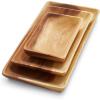 Sur La Table Acacia Wood Rectangular Platters, Set of 3, Brown