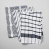 Sur La Table Assorted Twill Kitchen Towels, Set of 3, Cool Gray(Blueberry)