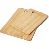 Sur La Table Bamboo Cutting Board Set – 2-Piece Chopping Boards with Handles, Water-Resistant & Warp-Resistant, Includes Large 15″ x 11″ and Small 13″ x 8.5″ Boards