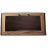 Sur La Table Black Walnut Bread Box – Hardwood Countertop Bread Storage with Clear Lid & Magnetic Closure for Freshness, Holds Loaves, Bagels, Muffins & Pastries – 15.4” L x 10” W x 7.5” H