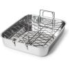 Sur La Table Classic 3-Ply Stainless Steel Roaster with Nonstick Rack, 15.75″x13″, Silver