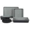 Sur La Table Kitchen Essential Carbon Steel Baking Pans Bakeware Set W/Premium PFOA, PFAS, PTFE Free Grey Nonstick Interior – Black Exterior(Black)