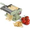 Sur La Table Kitchen Essential Va Bene Manual Pasta Maker Machine Noodle Maker w/Rollers & Cutters – Spaghetti, Fettuccini, Lasagna or Dumpling Skin – Stainless Steel/Juniper Green