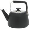 Sur La Table Kitchen Essentials 2 Qt Heavy Gauge Brushed Stainless Steel Whistling Tea Kettle – Durable Stovetop Kettle(Matte Black)