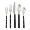Sur La Table Kitchen Essentials 20 Piece Flatware Silverware Set – Stainless Steel Utensils – Forks, Spoons, Knives – Linen(Black)