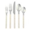 Sur La Table Kitchen Essentials 20 Piece Flatware Silverware Set – Stainless Steel Utensils – Forks, Spoons, Knives – Linen(Linen)