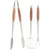 Sur La Table Kitchen Essentials Family Cookout Heavy Duty Stainless Steel Grilling Tool Set W/Wooden Handles, Tongs, Slotted Turner, and Fork Set