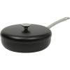 Sur La Table Kitchen Essentials Potluck Porch 10 Piece PFA Free Ceramic Non stick Interior Forged Aluminum Cookware Pots and Pans Set W/Aluminum Lids – Linen White – Induction Compatible(Black)