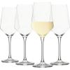 Sur La Table Kitchen Essentials Vino Breeze Crystal Clear 14 OZ 4 Pack All Purpose White Wine Glass With Modern Curve Silhouette(Glass)
