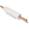 Sur La Table Marble Rolling Pin with Wooden Handles, White