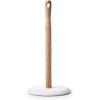 Sur La Table Marble & Acacia Paper Towel Holder, White