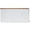 Sur La Table Marble & Acacia Wood Bread Box – Holds 4–5 Loaves, Keeps Bread Fresh in Style