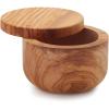 Sur La Table Olivewood Salt Keeper – 4″ x 3″ Wooden Salt Storage with Pivoting Lid & Magnetic Closure