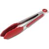 Sur La Table Silicone-Tipped Tongs, 9″, Black(Dark Red)
