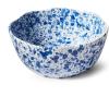 Sur La Table Splatter Stoneware Serving Bowl – 8″ 1.9 Qt Round Bowl with Vintage Spongeware-Inspired Design, Oven & Freezer, Durable for Everyday Use or Entertaining, Blue