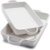 Sur La Table Stoneware 2-Piece Rectangular Baker Set, White(White)