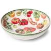 Sur La Table Tomato Print Serving Bowl – 12″ Earthenware Salad Bowl with Green Rim, Dishwasher & Microwave, Summer Tableware
