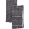 Sur La Table Washed Waffle Kitchen Towels – Set of 2 Ultra-Absorbent 28″ x 20″ Cotton Dish Towels with Soft Textured Weave, Non-Scratch, Machine Washable for Everyday Use, Charcoal(Charcoal)
