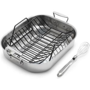 All-Clad Stainless Steel Roasting Pan with Nonstick Rack, Silver