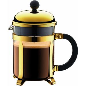 Bodum 34oz Chambord French Press Coffee Maker, High-Heat Borosilicate Glass, Stainless Steel, Copper – Made in Portugal(Gold)