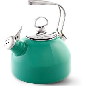 Chantal Classic Teakettle, 1.8 QT, Enamel On Steel, 2-Tone Harmonica Whistle, Rapid Boil and Even Heating (Almond)(Spearmint)