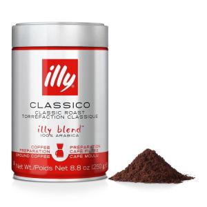 Illy Classico Ground Espresso Coffee, Medium Roast Roast With Notes Of Chocolate & Caramel, 100% Arabica, 8.8 Ounce (Pack Of 1)(Classico Medium Roast Ground Drip)