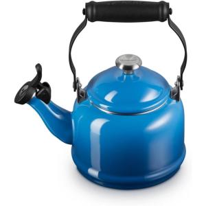 Le Creuset Enamel On Steel Demi Tea Kettle with Metal Finishes, 1.25 qt., Flame(Marseille)