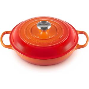 Le Creuset Enameled Cast Iron Signature Braiser, 3.5 qt., Cerise(Flame)