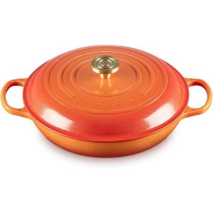 Le Creuset Enameled Cast Iron Signature Braiser, 3.5 qt., Cerise(Flamme Doree)