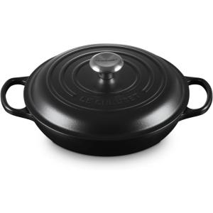 Le Creuset Enameled Cast Iron Signature Braiser, 3.5 qt., Cerise(Licorice)