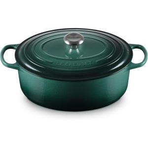 Le Creuset Enameled Cast Iron Signature Oval Dutch Oven, 9.5 qt., Cerise(Artichaut)