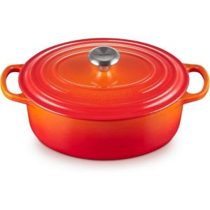 Le Creuset Enameled Cast Iron Signature Oval Dutch Oven, 9.5 qt., Cerise(Flame)