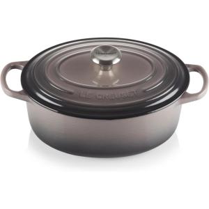 Le Creuset Enameled Cast Iron Signature Oval Dutch Oven, 9.5 qt., Cerise(Oyster)