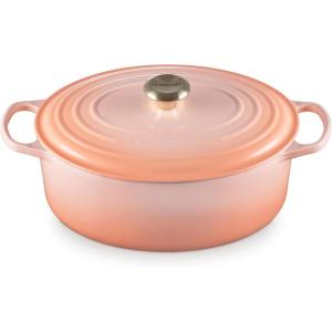 Le Creuset Enameled Cast Iron Signature Oval Dutch Oven, 9.5 qt., Cerise(Peche)