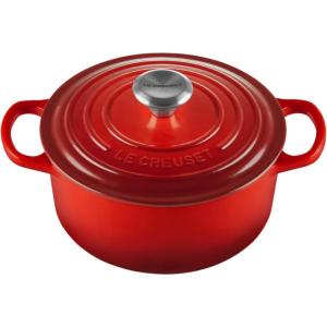 Le Creuset Enameled Cast Iron Signature Round Dutch Oven, 7.25 qt., Sea Salt(Cerise)