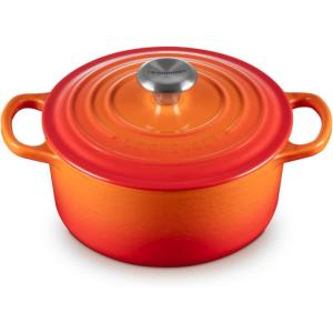 Le Creuset Enameled Cast Iron Signature Round Dutch Oven, 7.25 qt., Sea Salt(Flame)