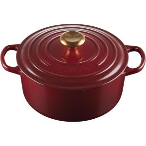 Le Creuset Enameled Cast Iron Signature Round Dutch Oven, 7.25 qt., Sea Salt(Garnet)