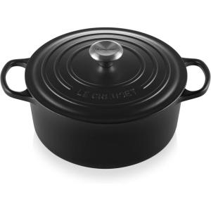 Le Creuset Enameled Cast Iron Signature Round Dutch Oven, 7.25 qt., Sea Salt(Licorice)