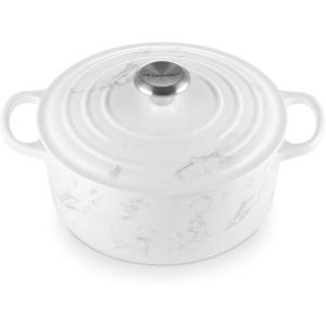Le Creuset Enameled Cast Iron Signature Round Dutch Oven, 7.25 qt., Sea Salt(Marble)