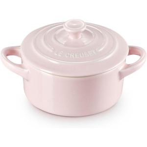 Le Creuset Stoneware Mini Round Cocotte, 8 oz., Caribbean(Chiffon Pink)