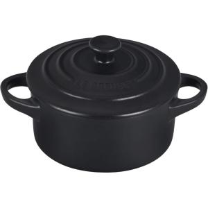 Le Creuset Stoneware Mini Round Cocotte, 8 oz., Caribbean(Licorice)