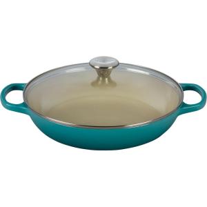 Le Creuset of America Enameled Cast Iron Buffet Casserole with Glass Lid, 3 1/2 quart, Cherry(Caribbean)