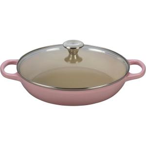 Le Creuset of America Enameled Cast Iron Buffet Casserole with Glass Lid, 3 1/2 quart, Cherry(Hibiscus)