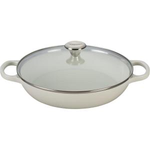 Le Creuset of America Enameled Cast Iron Buffet Casserole with Glass Lid, 3 1/2 quart, Cherry(White)